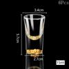 6Pcs Crystal Vodka Shot Glass 0.5oz Mini Size Gold Leaf Wine Glasses Spirits Japanese Sake Korean Soju Brandy Shot Cup