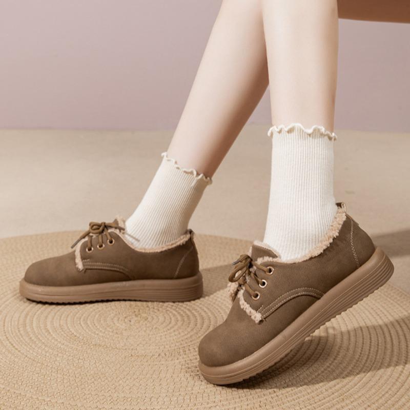 2025 Winter Shoes Women Flat Cotton Shoes Non-slip Brand Ladies Warm Plush Shoes Soft Casual Plus Size 41