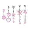 5 Butterfly Belly Button Rings Cubic Zirconia Body Jewelry Set Lightweight Copper Fashion Accessories