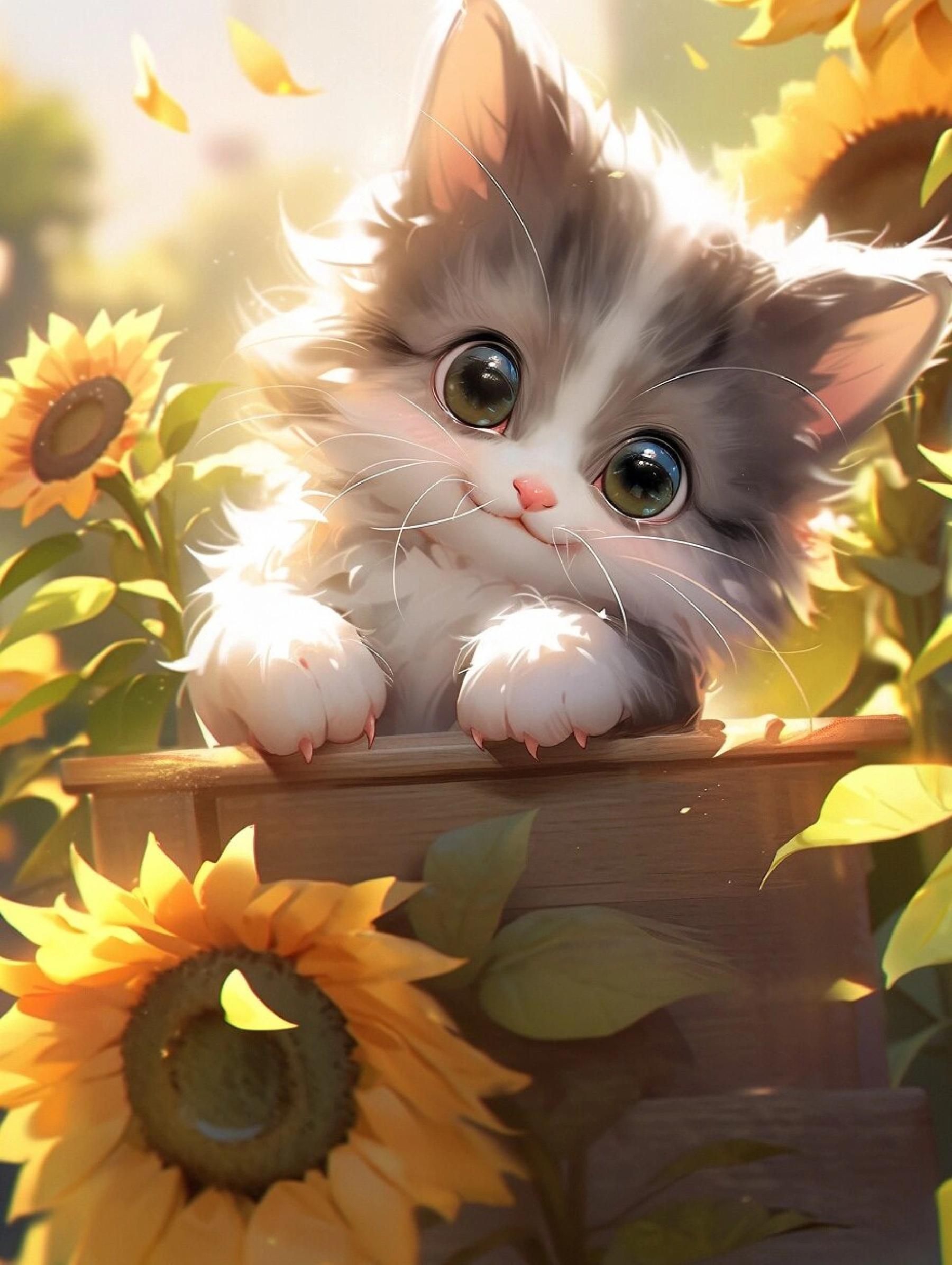 

Полная алмазная вышивка Кошка Животное Новая коллекция наборов Искусство Алмазная живопись Подсолнух Мозаика Домашнее украшение Full Round 20x30CM