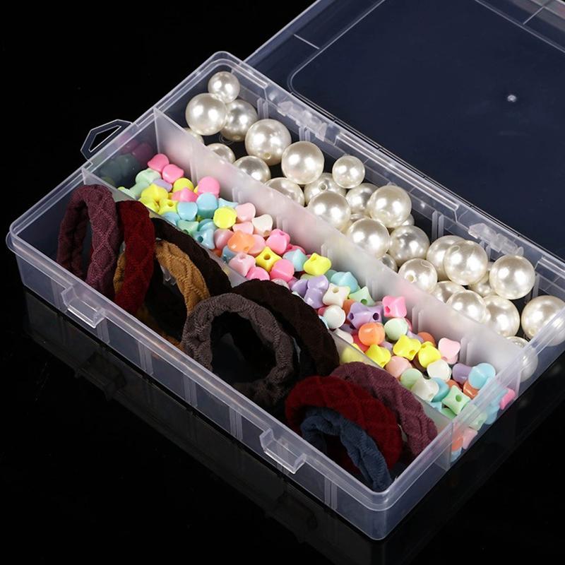 1PC Transparent Plastic Storage Case 10/15/24 Grids DIY Compartment Adjustable Container for Jewelry Earring Household Tools ZYF