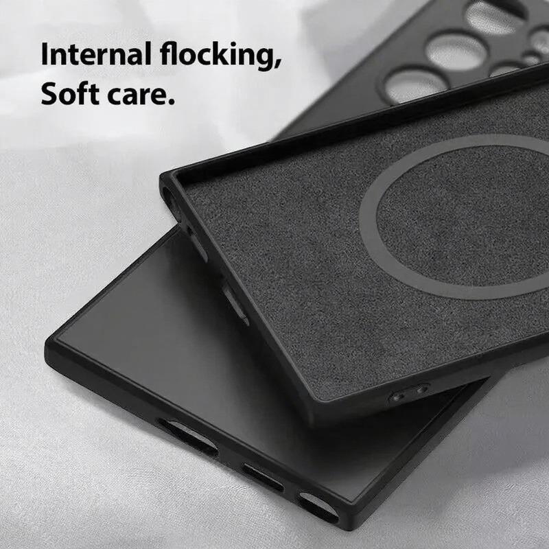 Liquid Silicone Magnetic Case For Magsafe For Samsung Galaxy S25 S24 S23 Ultra Plus Wireless Charging Back Cover Acssories
