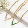 V-Shaped Titanium Steel Necklace: Light Luxury European & American Fashion, Non-Fading High-End Jewelry for Women.