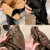 Grape Mother Studiolee Same Fashionable Fine Belt Buckle Retro Thick Heel Mid-high Knight Boots Women's Autumn