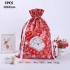 5PCS Reusable Christmas Sacks Santa Claus Baking Packaging Christmas Candy Bags Drawstring Bags Cookies Storage