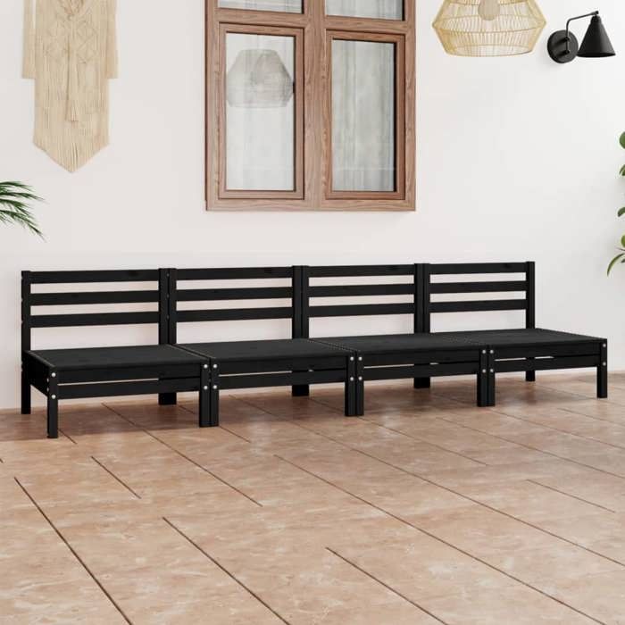 VidaXL Bois de Pin Massif Salon de Jardin 4 pcs Mobilier de Patio Mobilier de Jardin Meubles d'Extérieur Ensemble de Meubles 3082486