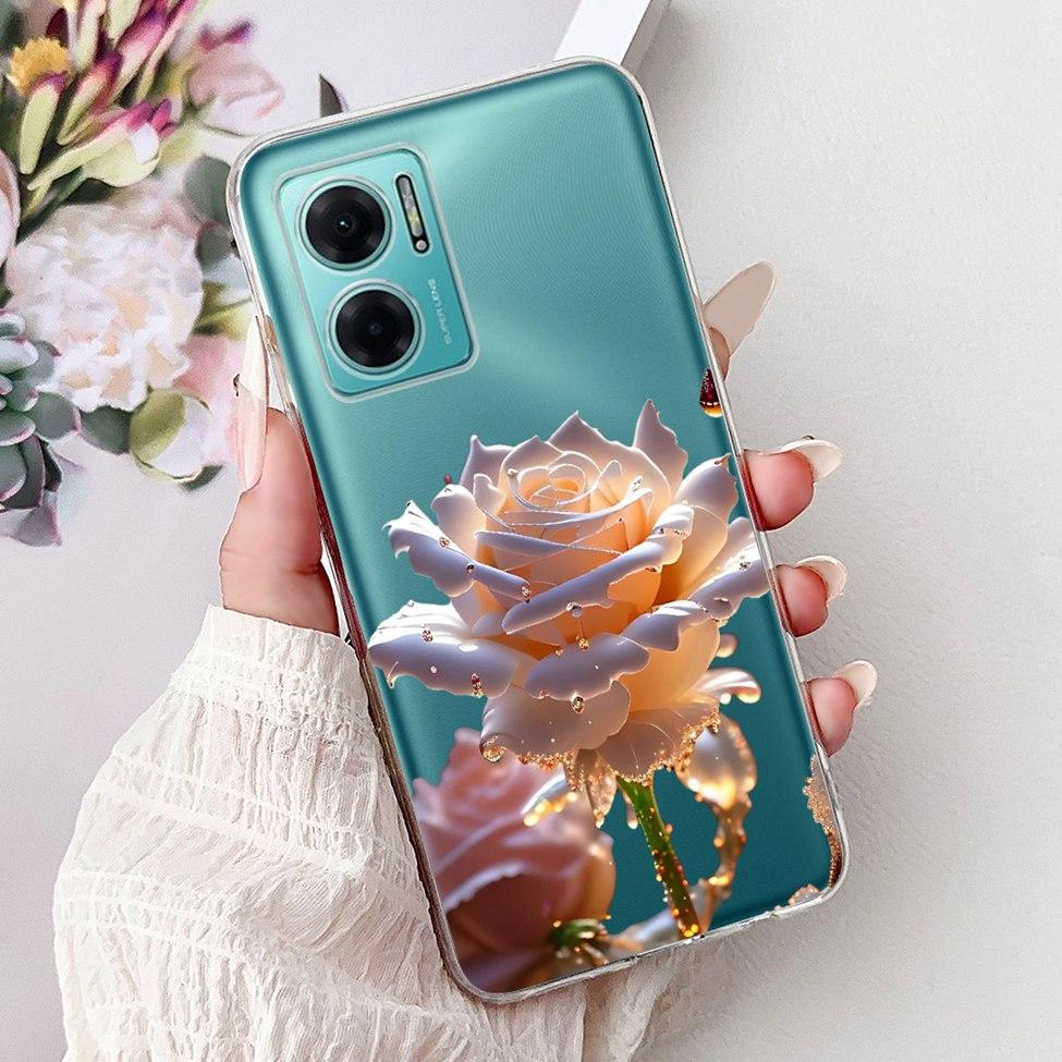 Clear For Redmi 10 5G 2022 Case Cover Luxury Butterfly Love Fashion Flowers Cool Lion Painted Casing 22041219G 22041219NY