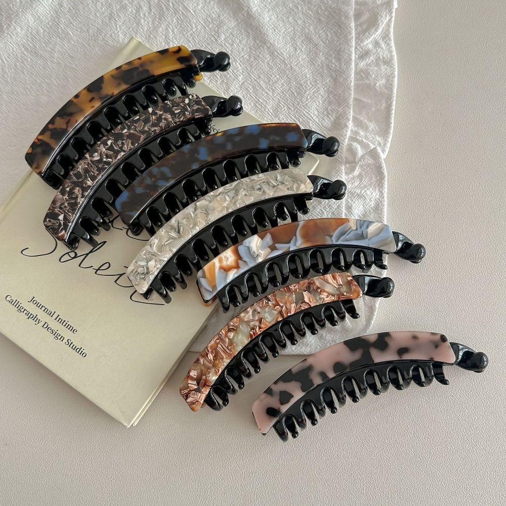 Acetic Acid Acetate Banana Clip Large Size Hairpin Creative Leopard Print Hair Clip  Daily