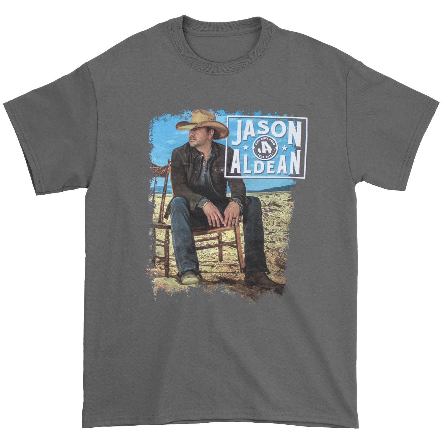 Men s Jason Aldean They Don t Know Tour 2017 T-shirt Medium Charcoal XL