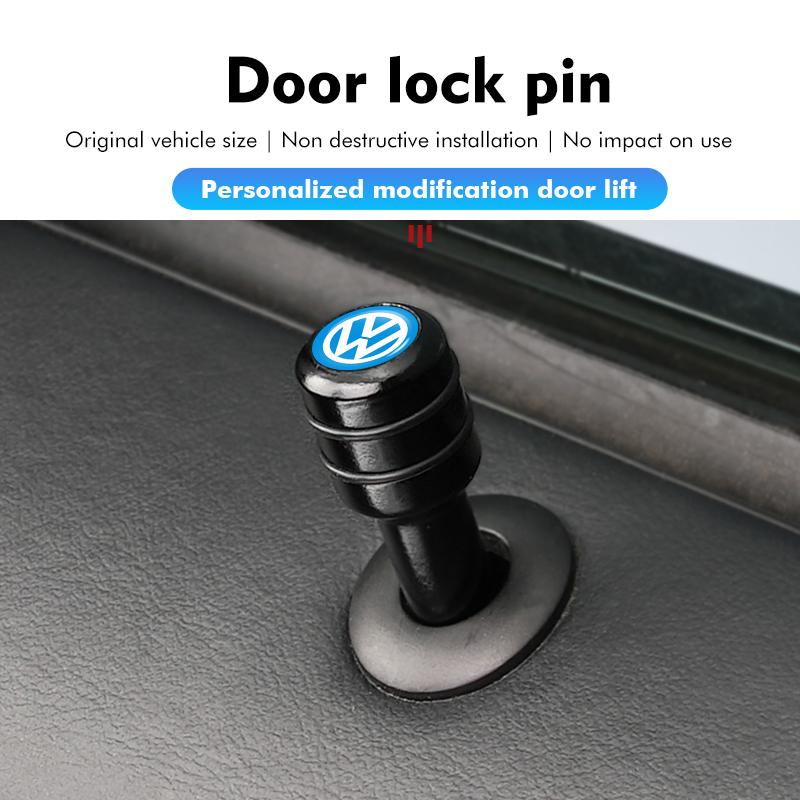 T27Car Door Lock Pin Knob Pull Security Insurance Accessories For Volkswagen VW Scirocco Passat Polo B5 B6 B7 CC Tiguan Sharan