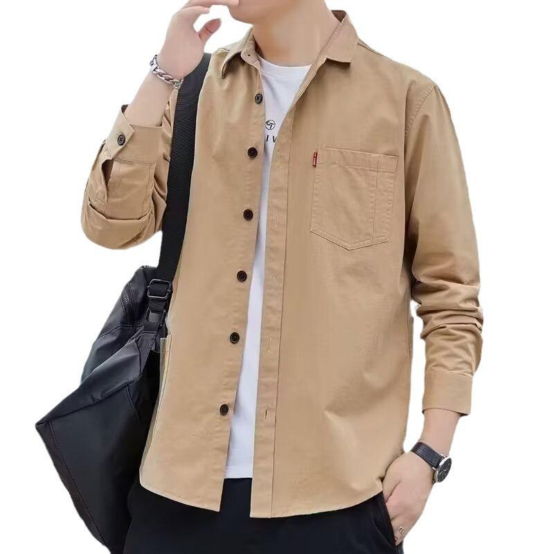 Camicia da ragazzo casual, ampia e tinta unita