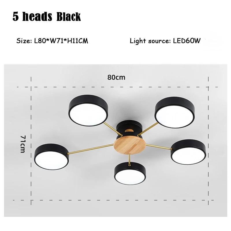 Nordic Simple LivingRoom Affordable Luxury Chandelier Macaron Creative Art Hall  Restaurant Wood  Ceiling Lighting  LED