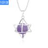 Metallbur uthulet Melkaba Natural Crystal Bead Fluorite Agate Anheng Halskjede
