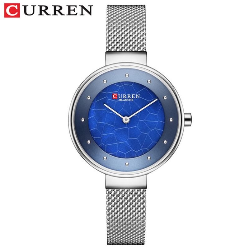 CURREN New Top Ladies Watch Fashion Quartz Simple Watch Girls Thin Mesh Strap Watch