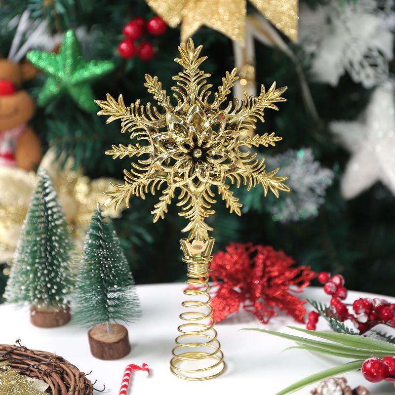 1Pcs Christmas Decoration Xmas Tree Topper Glitter Gold Star Pendant for Home Decor 2026 New Year Party Gift Navidad Accessories