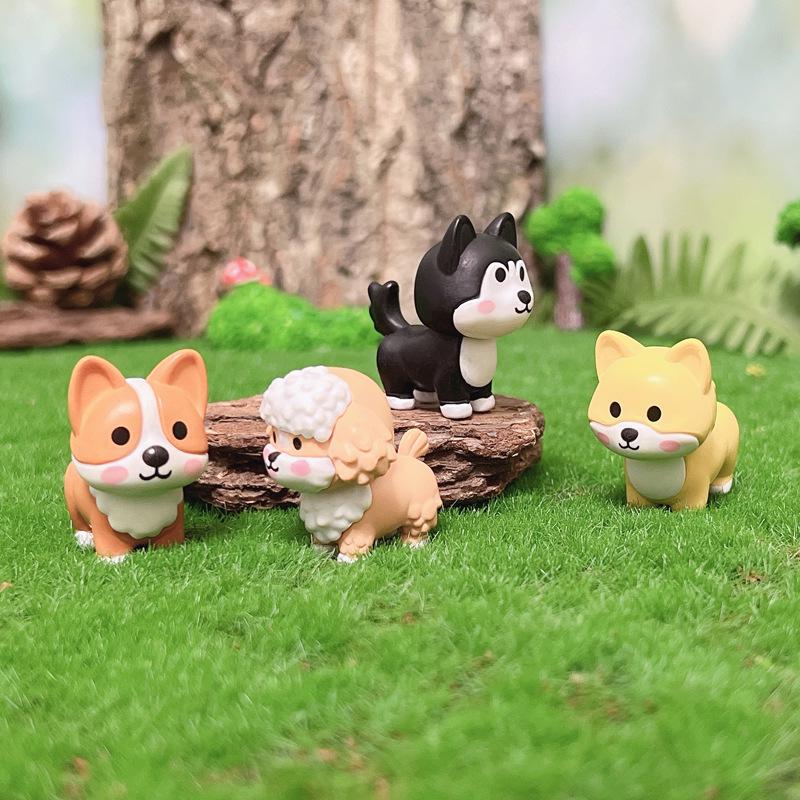 Second Generation Cartoon Dog Wangcai PVC Figure - Car Console Ornament & Cake Decoration Toy