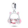 925 Sterling copper Cat and Dog Series Best Friend Pendant Fit 4MM hole diamete Bracelet Charms Bead Necklace DIY Female Zircon