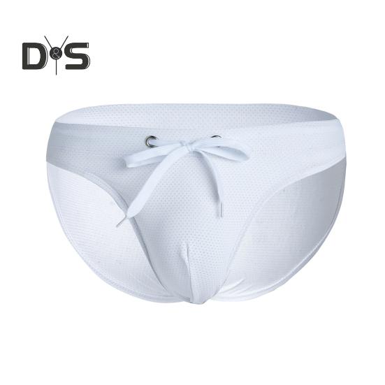 Slip de înot de vară pentru bărbați, cu talie joasă, cu design cu șnur, costum de baie cu uscare rapidă, cu talie reglabilă