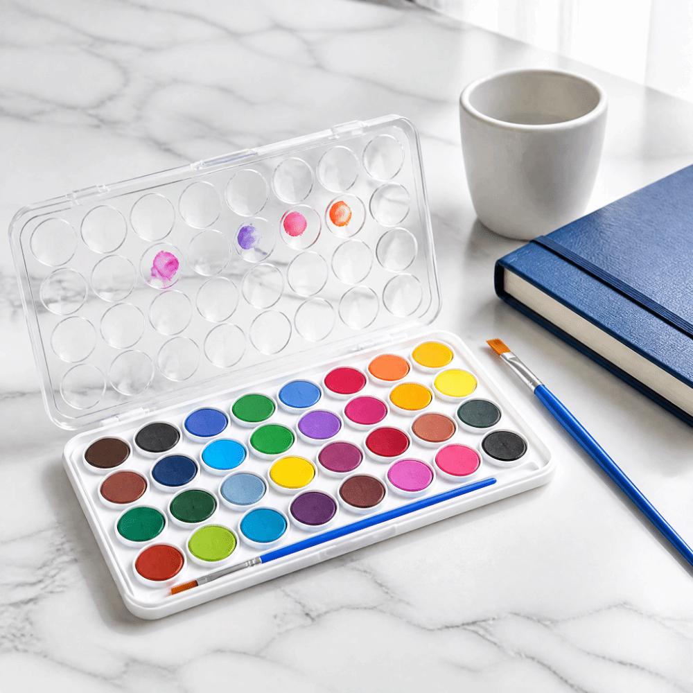 Detachable Box Watercolour Paint Set Solid Color Watercolor Paint Cakes  For Students