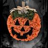 Wall Hanging Pumpkin Burlap Wreath Linen Halloween Pumpkin Wreath Decorative Christmas