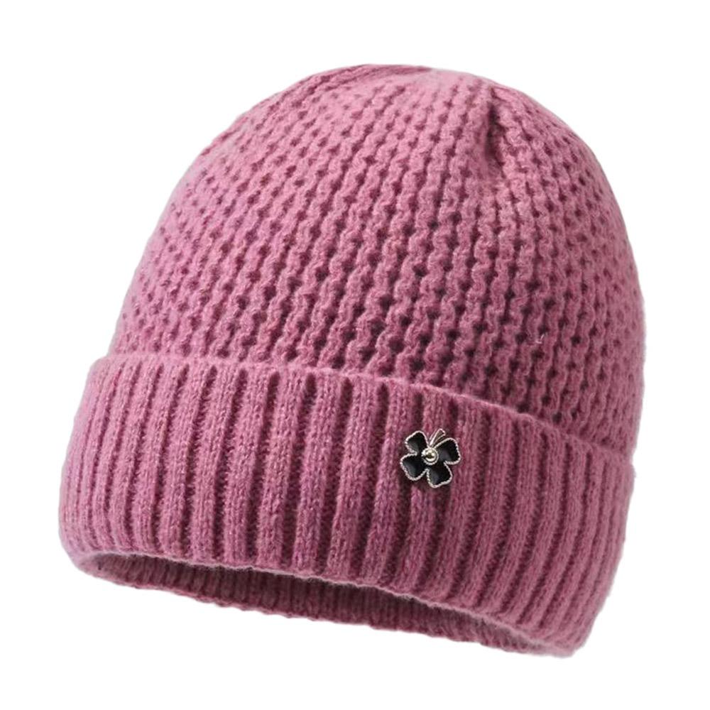 

Теплая вязаная шапка, плюшевый берет-бини, зимняя шапка для женщин розовый