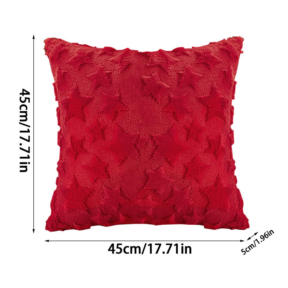 

Christmas Pillow Cover Christmas Star Embroidered Pillowcase 18x18 Inch Lumbar Pillow Case Protector Decorative Pillowcase красный