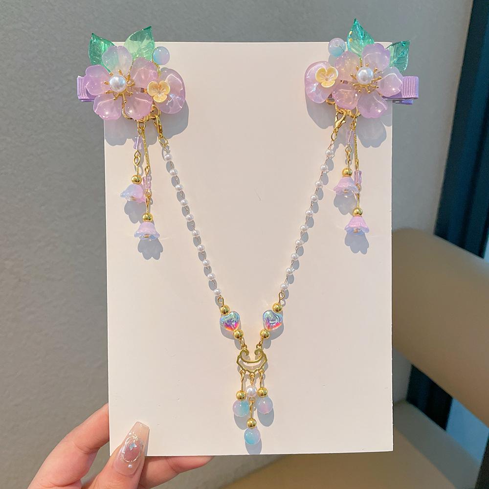 Chinese Style Hanfu Hairpin Set for Girls - Includes Hair Clips, Swaying Tassels, and Butterfly Accessories