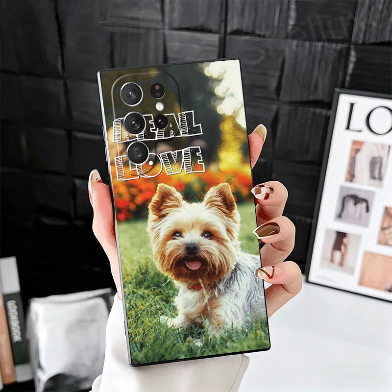Yorkshire Terrier Dog Soft Phone Case for Samsung Galaxy S26 S25 Edge S24 Ultra S23 Plus S22 S21 FE S20 Black Cover Back Shell