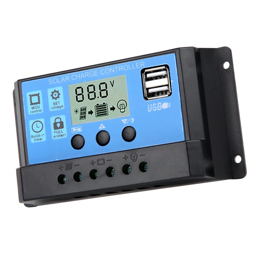 40A Blauer Regler Automatischer PWM LCD Ladecontroller PV-Systemanschluss mit Dual-USB-Ausgang