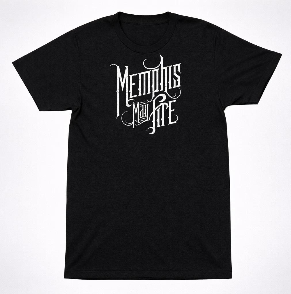 Memphis May Fire Script Logo T-Shirt – Metalcore Post-Hardcore Band Tee 3XL