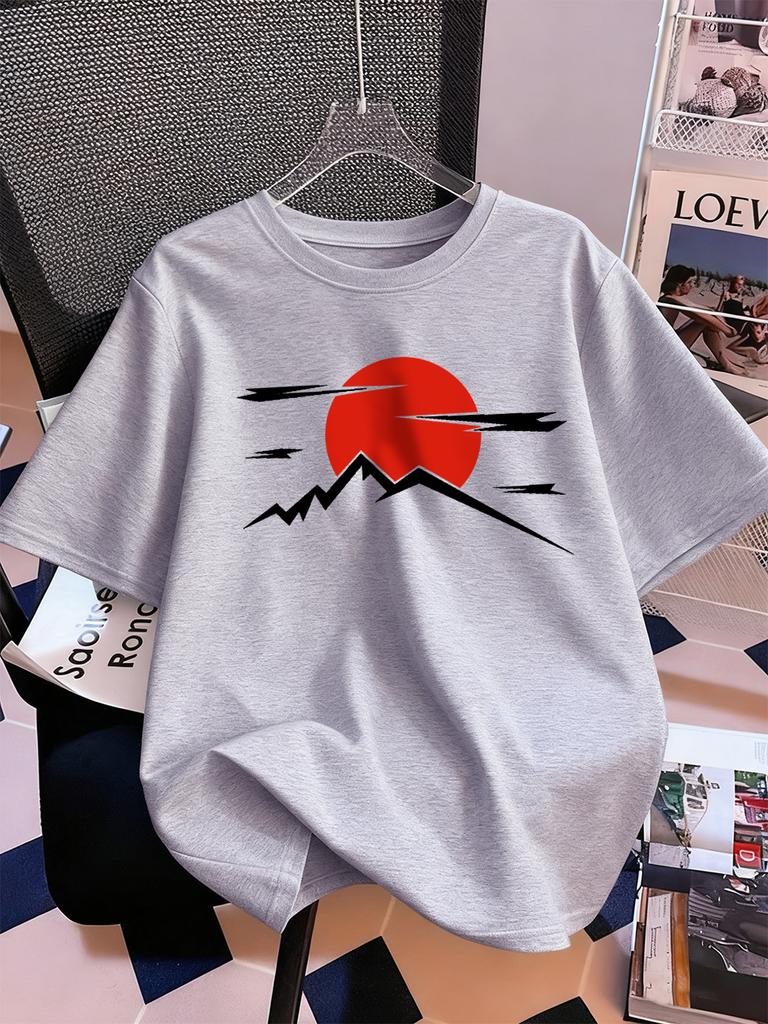 Japanese Harajuku Sun Prints Short Sleeve TShirts Women Cotton Summer Tee Shirts Soft Loose ONeck Tops Casual Womans Clothes