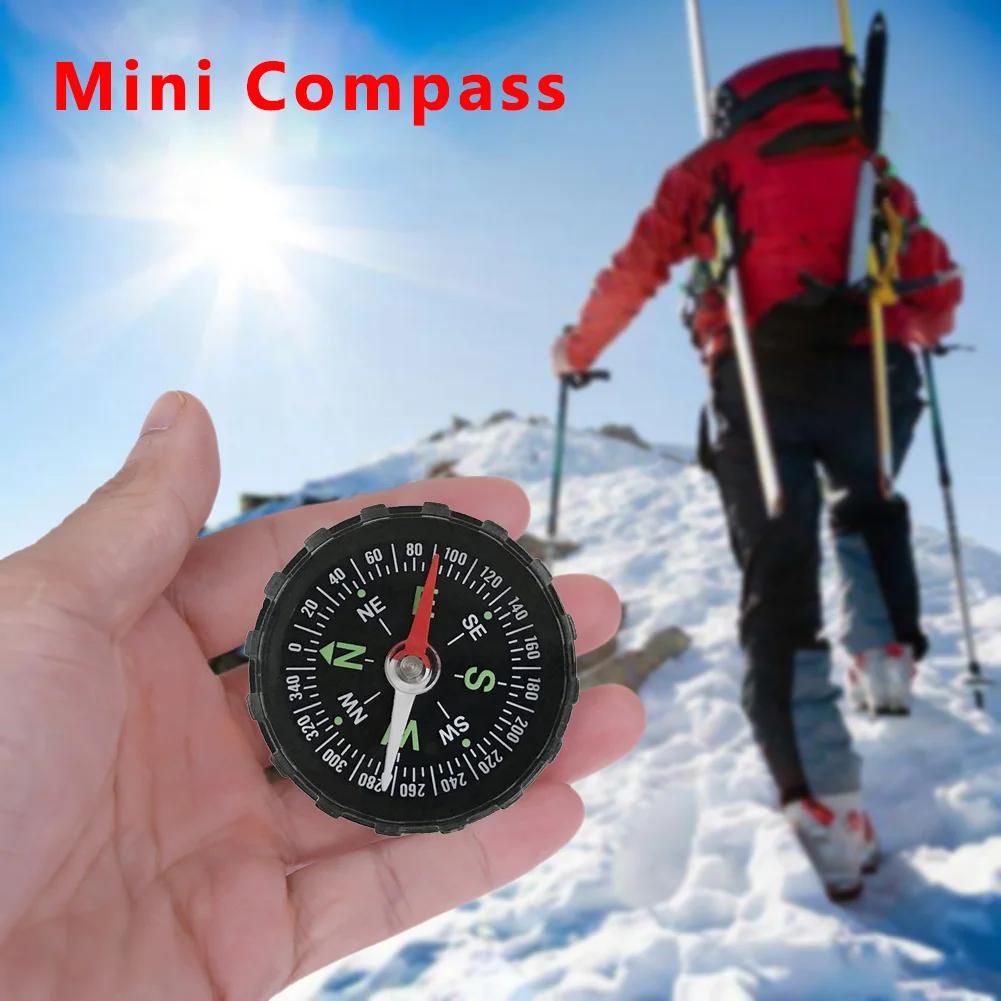 1-10PCS Portable Mini Camping 45mm Outdoor Survival Compass Guider Navigation Button Design Pocket Compass Practical Guider