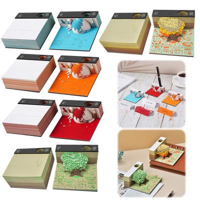Unique 3D Paper Carving Desk Calendar 2024 Memo Pad Aesthetic Note Taker Surprise Gift for Dream Chasers