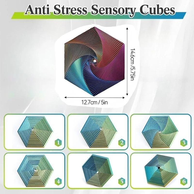Fractal Fidget Hexagon 3D Printed Anti Stress Sensory Tool for Adults Meditation Tool Spiral for Anxiety Relief Birthday Gift