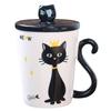 Personalized Cartoon Cat White Porcelain Handle I Ceramic Cup with Lid Office Coffee Cup Creative Student Milk Drinking Water Cup