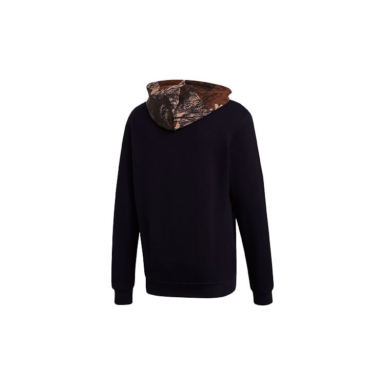 Adidas Originals Camo Block Hoodie With Trefoil Logo Print Men Hoodie Black GD5956