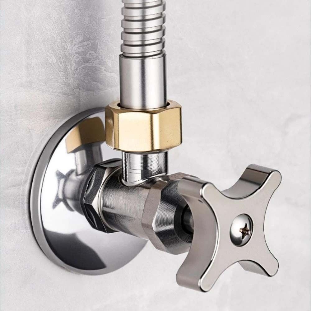 Thickened Stainless Steel Triangle Valve Hot and Cold Water Explosion Proof Water Heater Valve Durable Seal Water Stop Valve 240V