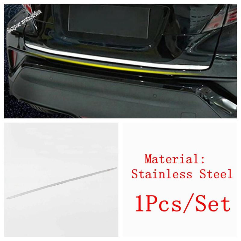Rear Tailgate Trunk Back Door Lid Molding Strip Cover Trim Stainless Steel Accessories Exterior For Toyota C-HR CHR 2016 -
