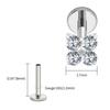 Right Grand ASTM F136 Titanium Flower CZ Cartilage Earring 16G Four Leaf Helix Tragus Stud Flat Back Labret Piercing Jewelry