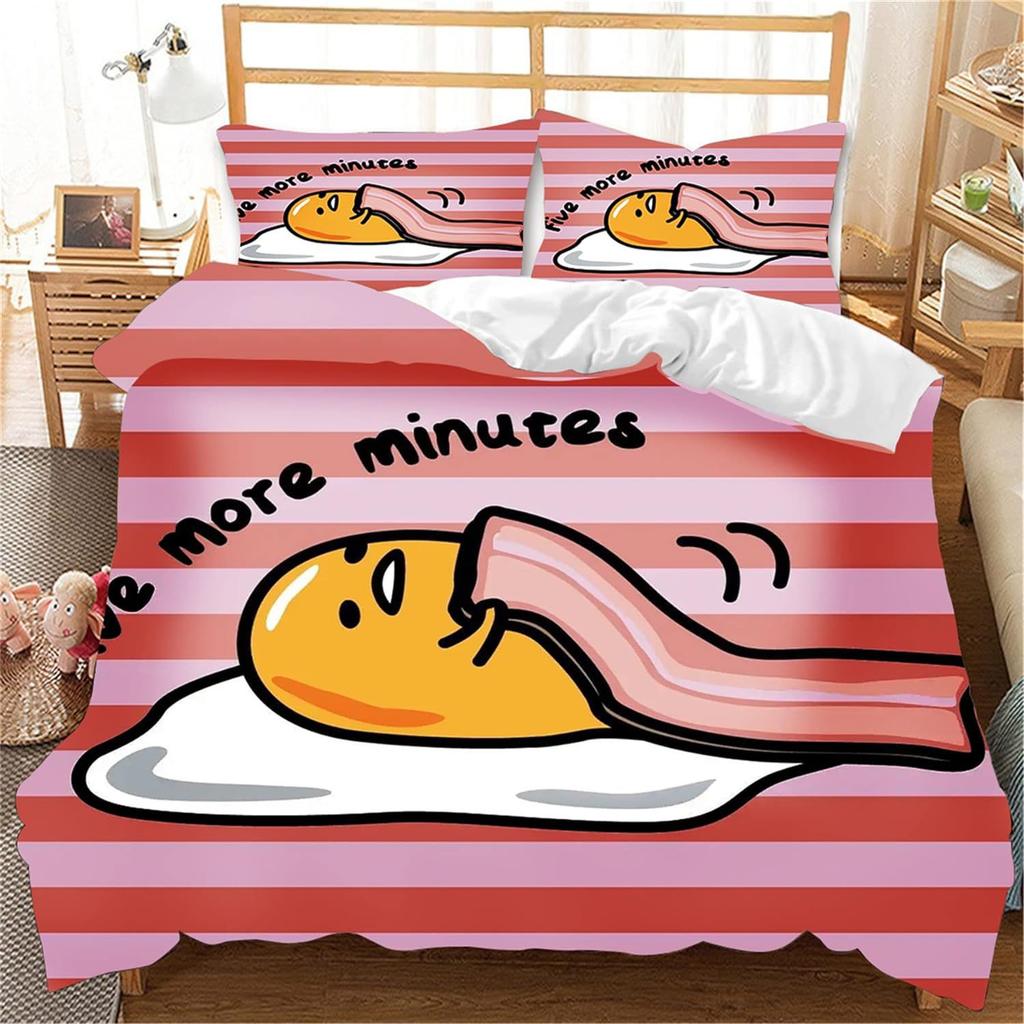 Bedding Three-Piece Set 3D Digital Printing Cute Q Cute Egg Quilt Cover Three (Four) Pieces