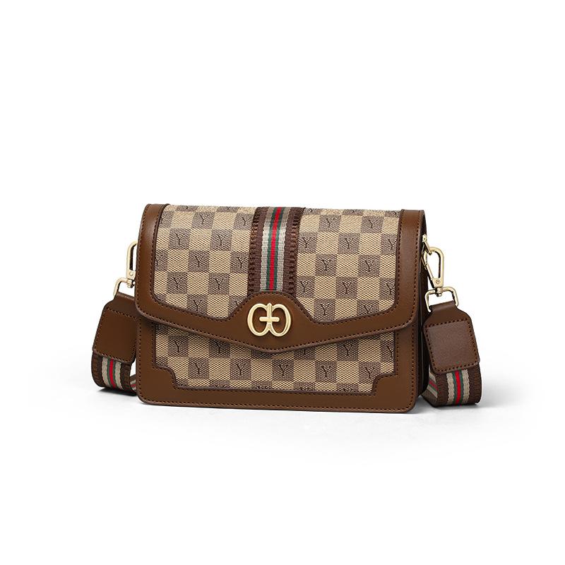 Nova Bolsa Transversal Bolsa Feminina Alças Largas de Ombro Bolsa Quadrada Pequena Fashion Versátil Bolsa de Ombro