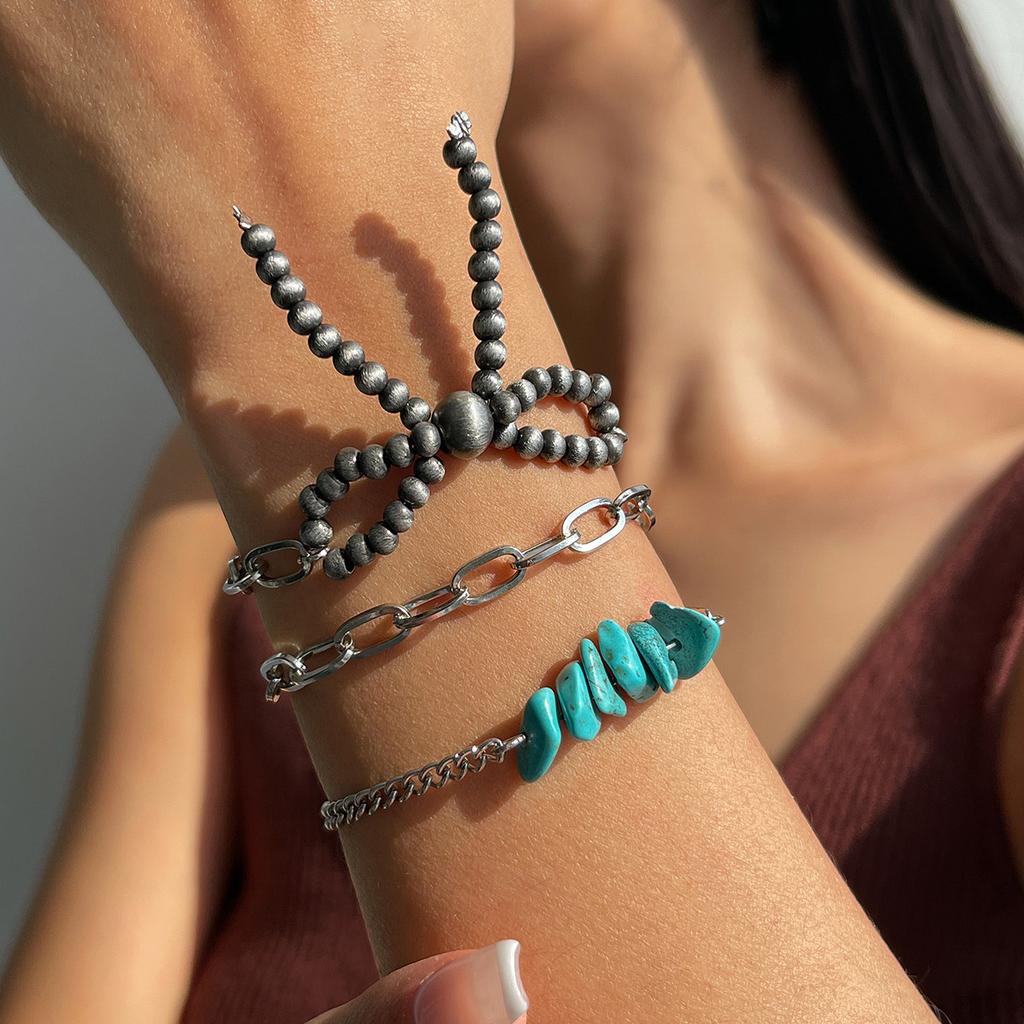 Retro Temperament Bow Pendant Necklace, Versatile Round Bead Knotted Collarbone Chain for Women