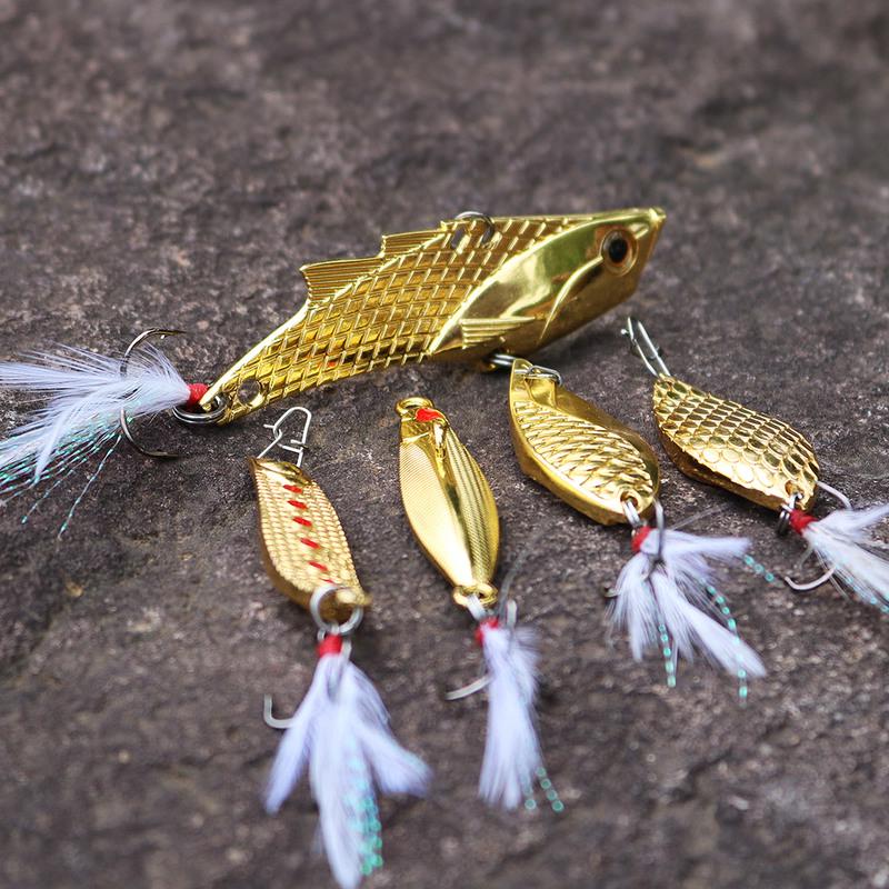 SOUGAYILANG 4pcs Fishing Bait Metal Material Realistic Fishing Bait Fishing Hooks Sea Fishing Baits