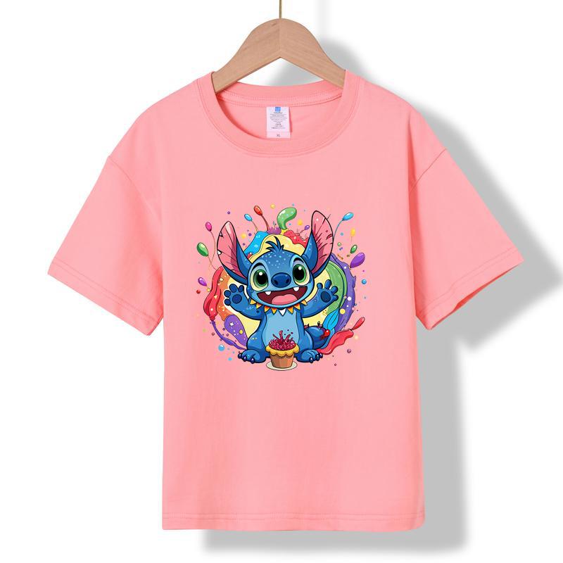 XH30 MINISO 2026 Sommer Neues Bedrucktes Baumwoll-T-Shirt mit Rundhalsausschnitt für Kinder von 1-16 Jahren, Jungen und Mädchen