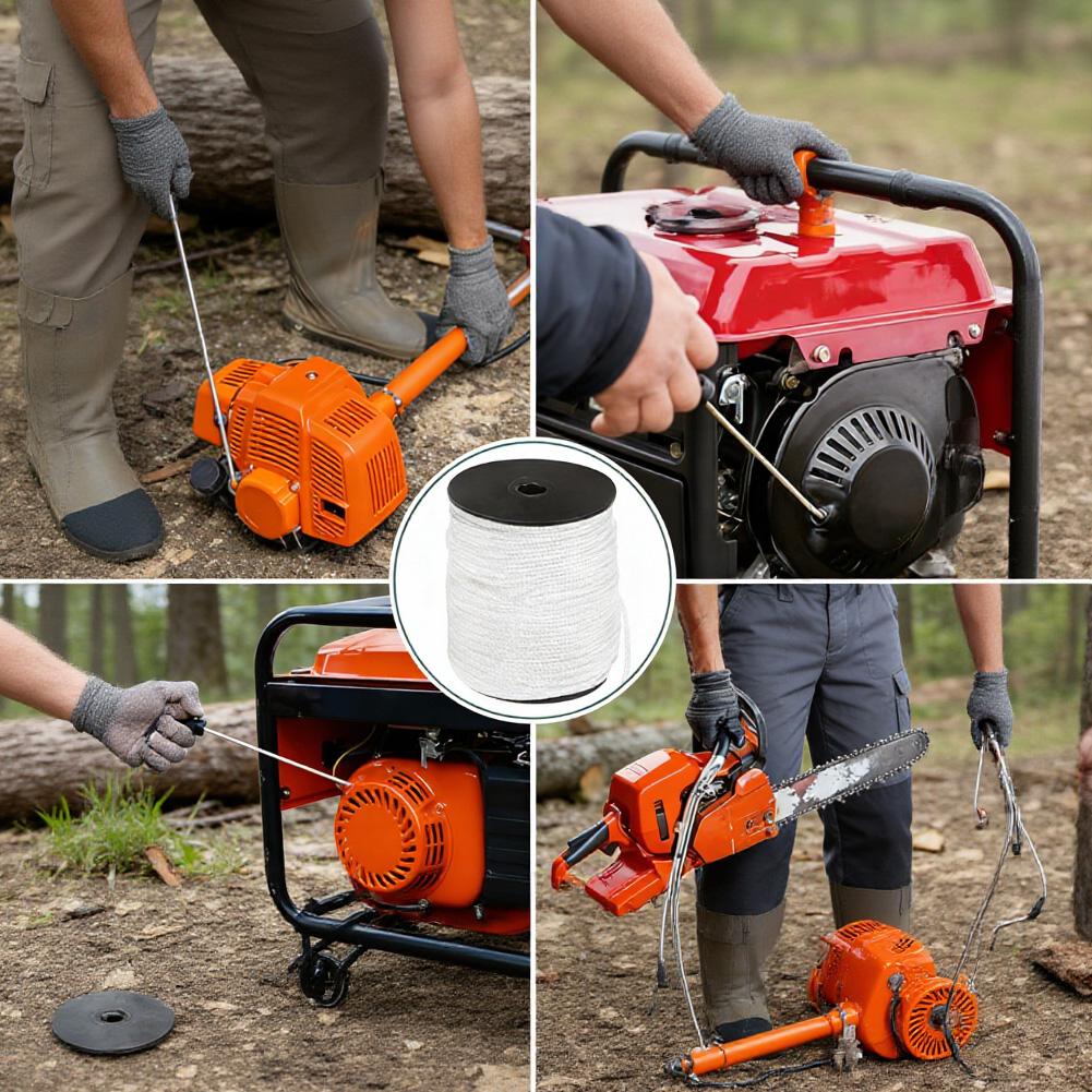 Recoil Starter Rope 4mm Nylon 30m Replacement Rope for Lawn Mowers Chainsaws Brush Cutters and Other Outdoor Equipment