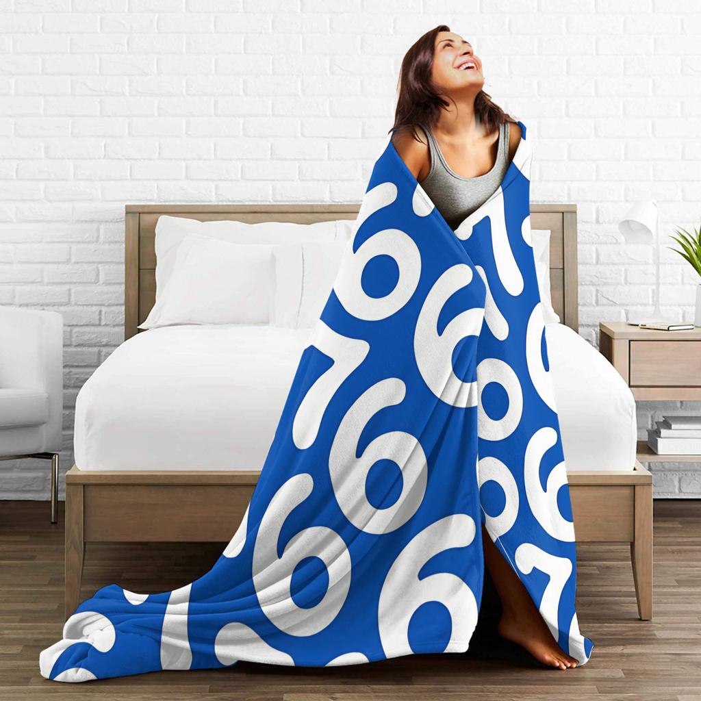 67 Six Seven Los Angeles Dodgers Blankets Fuzzy Funny Soft Throw Blankets for Chair Covering Sofa Spring Autumn,