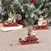 Cute Christmas Sledge Shape Ornaments DIY Wooden Santa Snowman Desktop Decor Holiday Xmas Tree Assembled Wood The Assembly Decoration