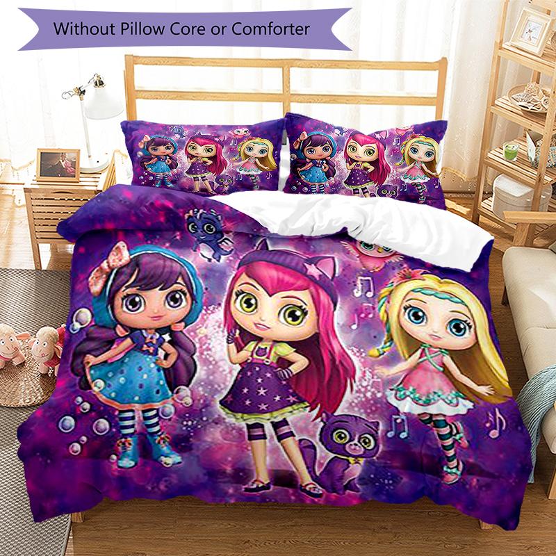 3pcs Little Charmers Bedding Set Duvet Cover Closure Includes 1 Duvet Cover & 2 Pillowcases, Soft and Comfortable for All Seasons.