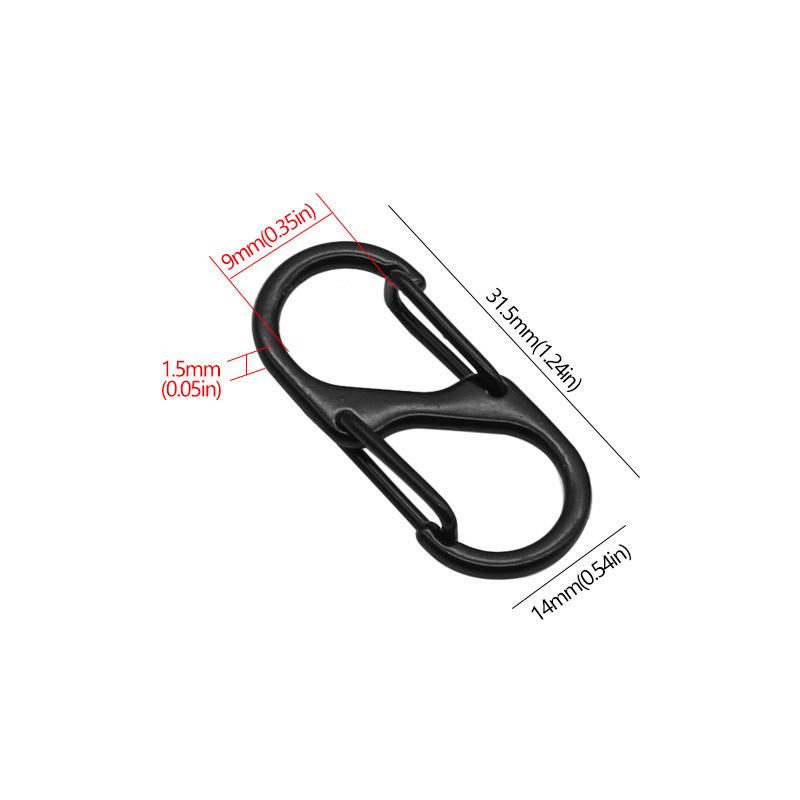

Zinc Alloy Carabiner Keychain with Quick Release and Retractable Buckle