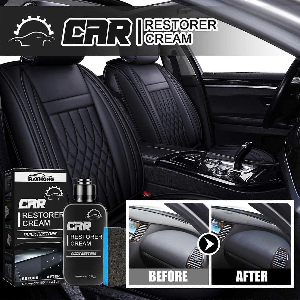 Limited time!!Rayhong Car Interior Renovation Agent Coated Watch Plate Plastic Dashboard Wax Dustproof Polishing Leather Maintenance